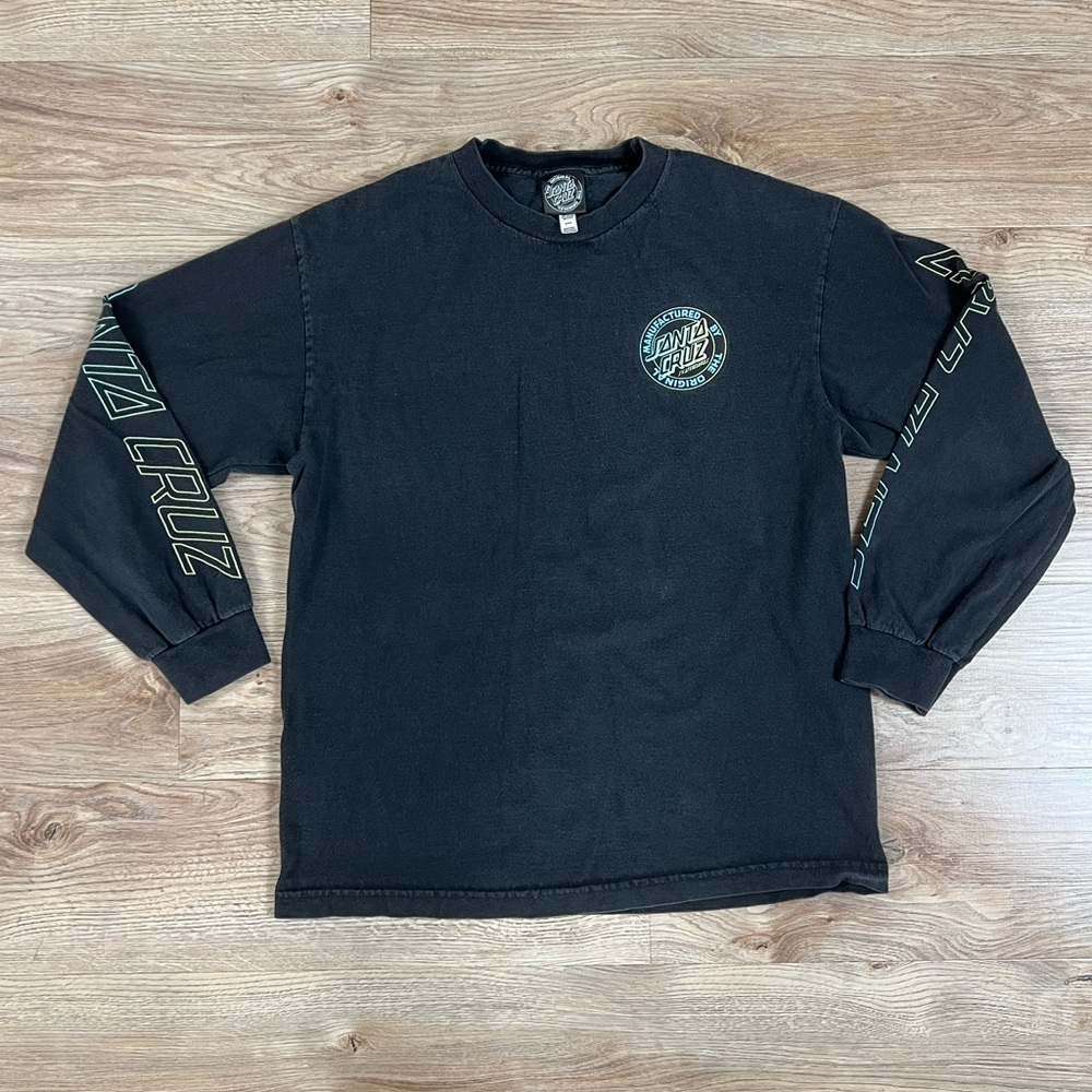 Vintage Santa Cruz Black Long Sleeve Tee with White Logo
